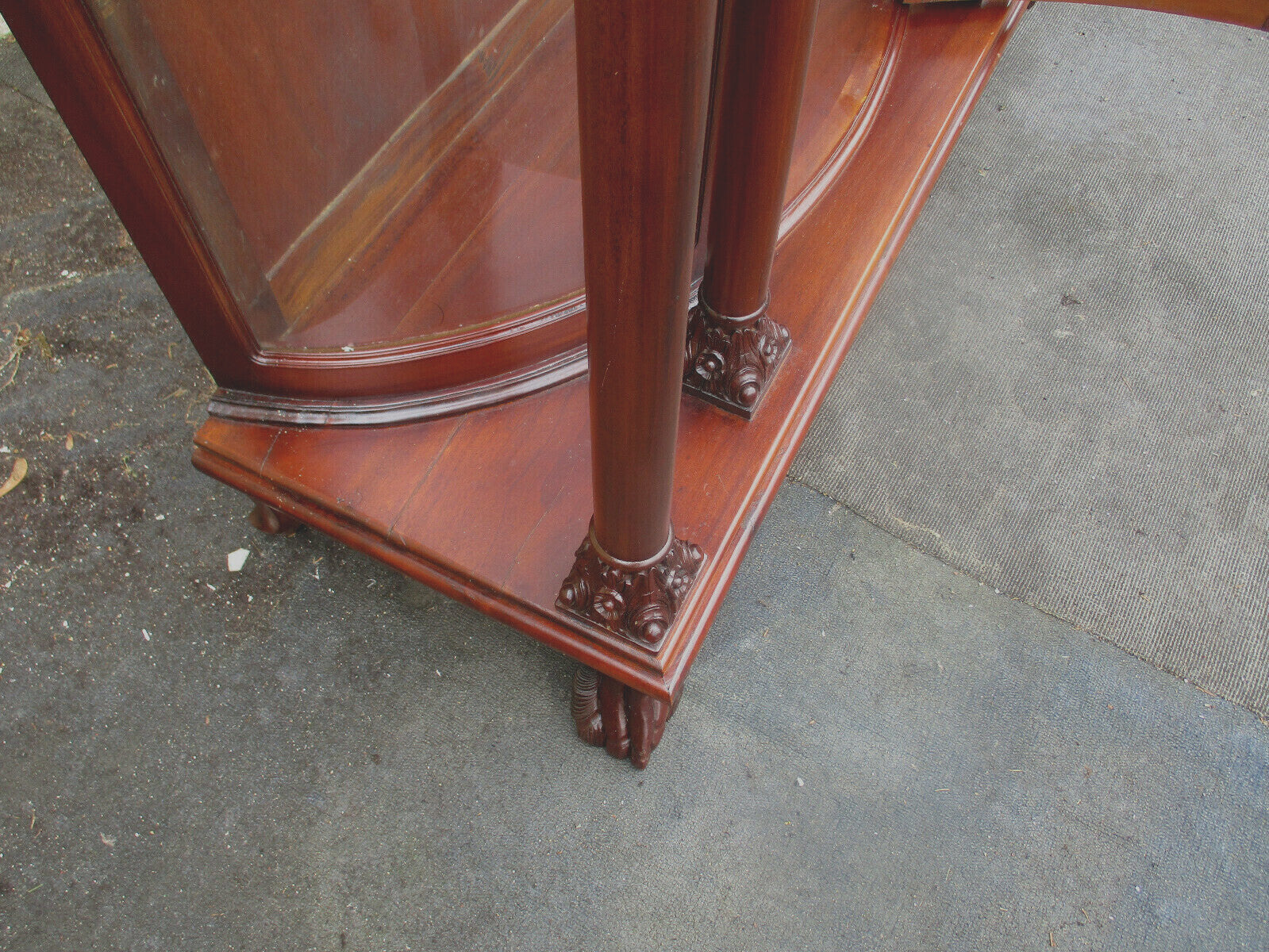 63159  Antique Victorian Mahogany China Cabinet Curio