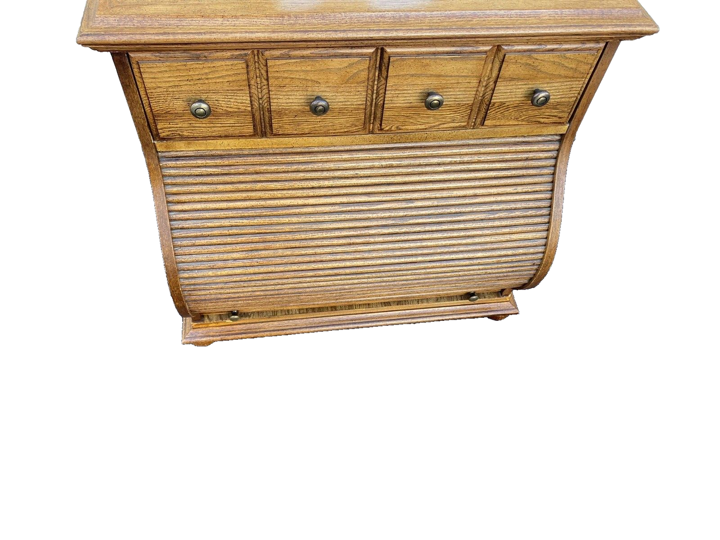 65039 Oak Marble Top Nightstand End Table with Tambor Door ROWE Furniture