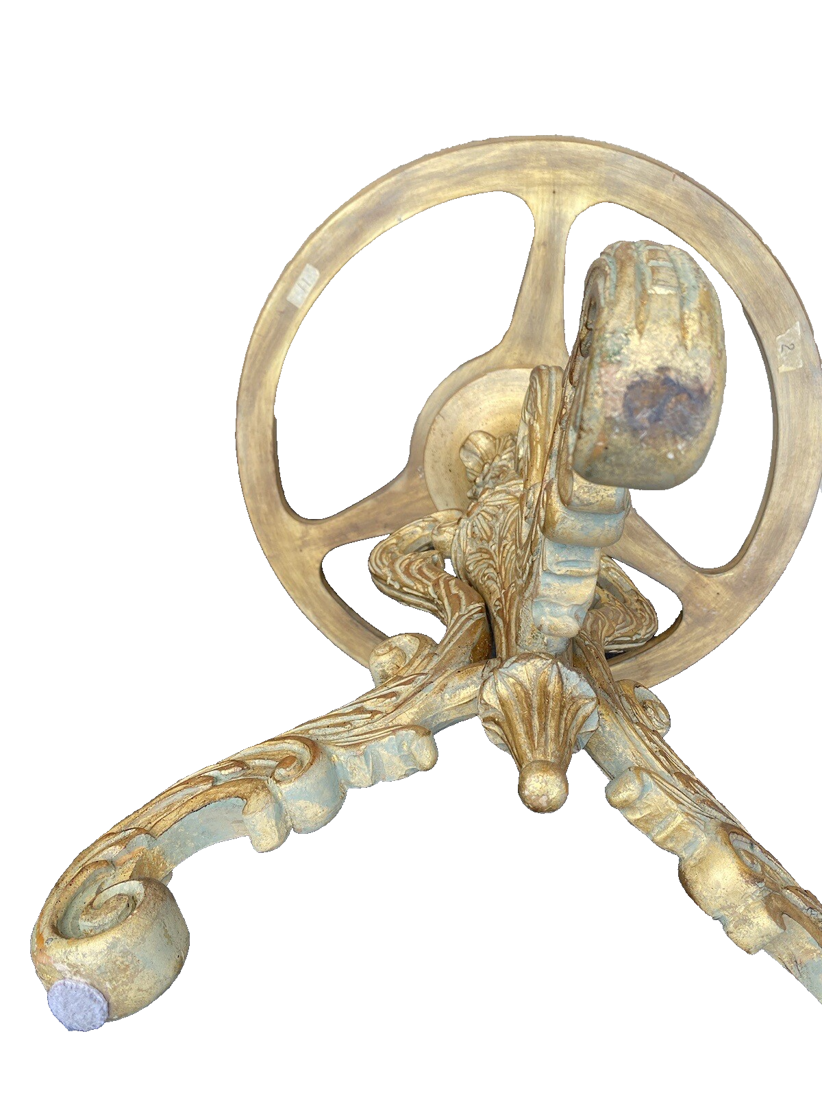 64780 Decorator Hand Painted Lamp Table with Glass Inserts