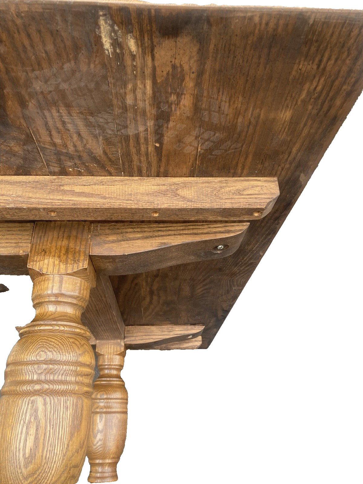 66523   Solid Oak Double Pedestal Trestle  Dining Table