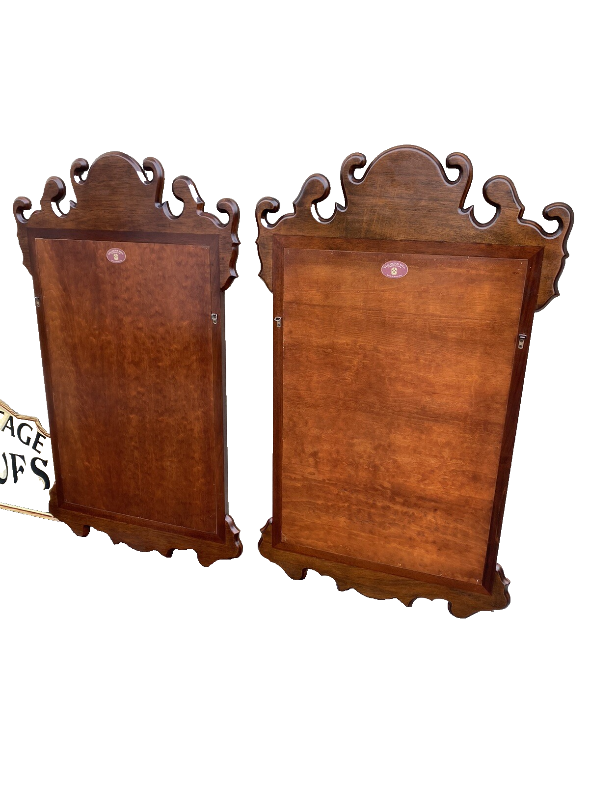 65364  Pair WELLINGTON HALL Solid Mahogany Chippendale Mirror s