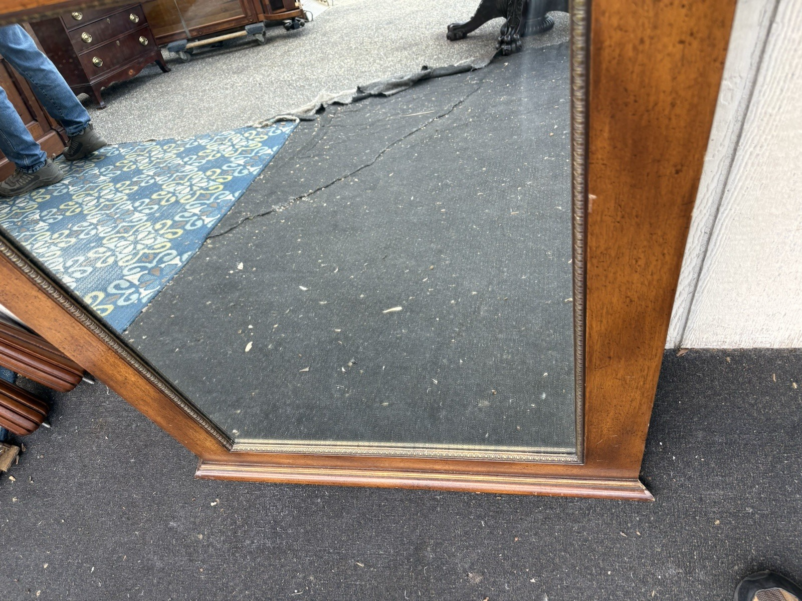 66642   Large Decorator Mirror in Wood Frame   La Cage