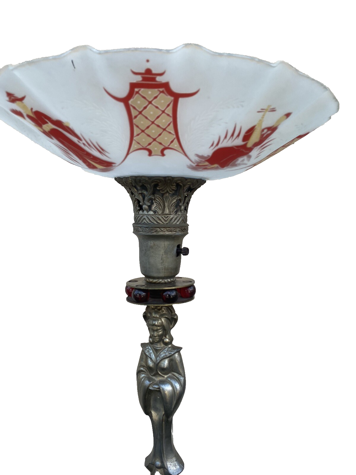 65619  Oriental Figural Torch Lamp Light