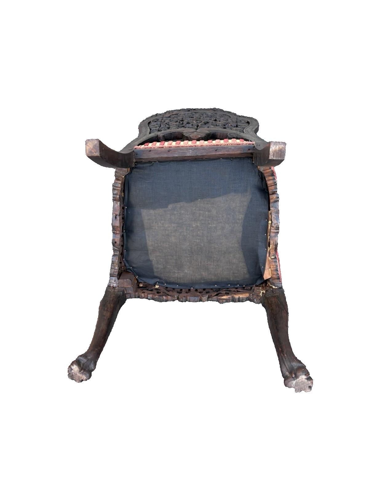 00001 ANTIQUE Oriental Hand carved Side Chair