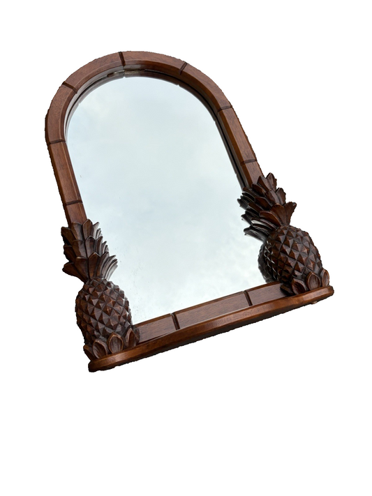 66927  Solid Mahogany Hand Carved Artist Signed FRITCH 1979 Mirror