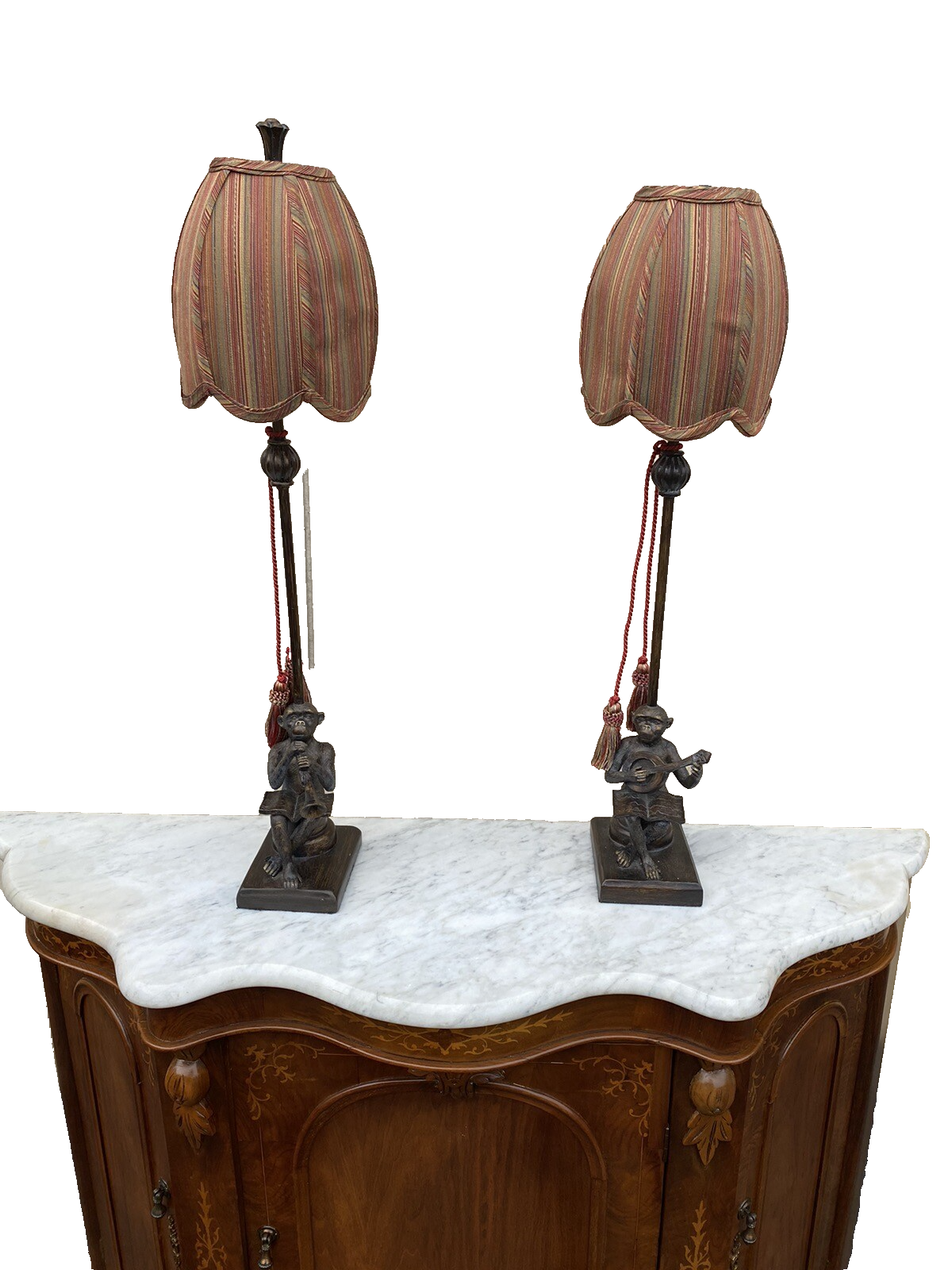 64723 Pair Musical Monkeys Table Lamps