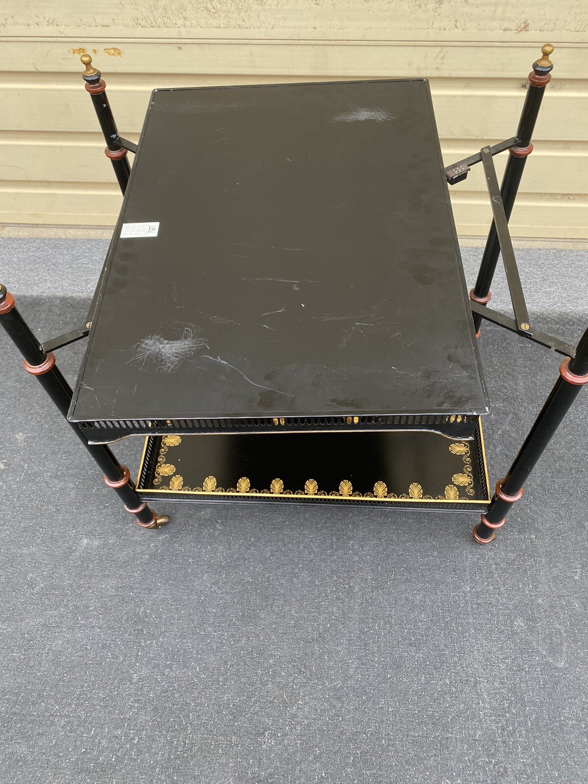 66042 Metal Decorator THE FED ERA LIST Teacart Table Stand On Wheels