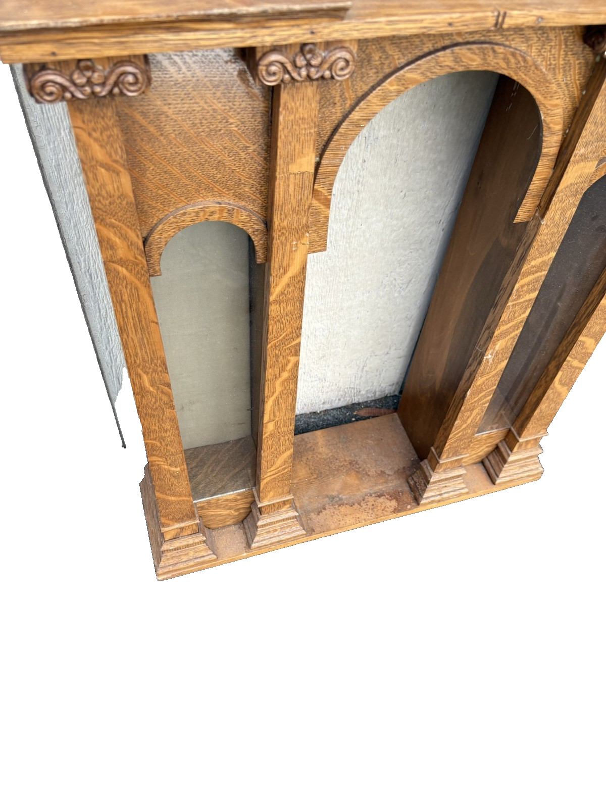 00001 Antique Oak Whatnot Wall Shelf Curio