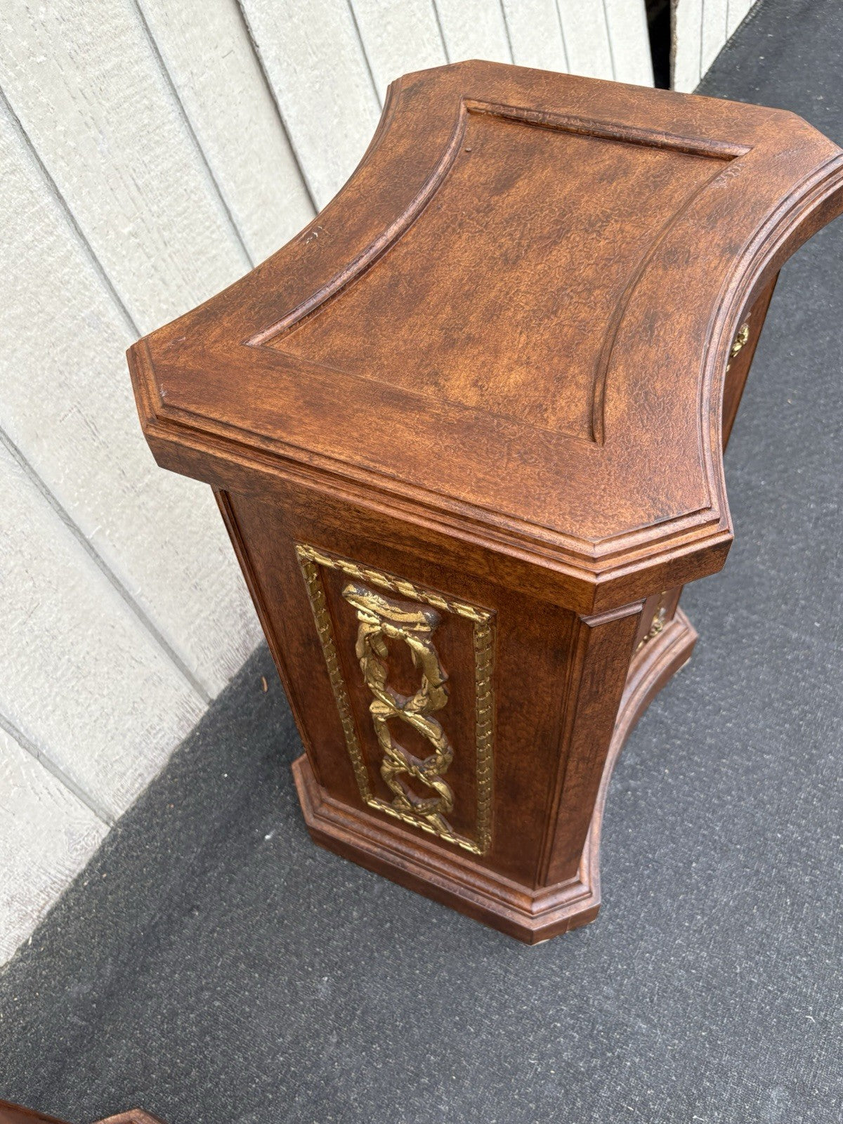 66824  Pair SOLID WOOD Decorator Plant Pedastal Stand s