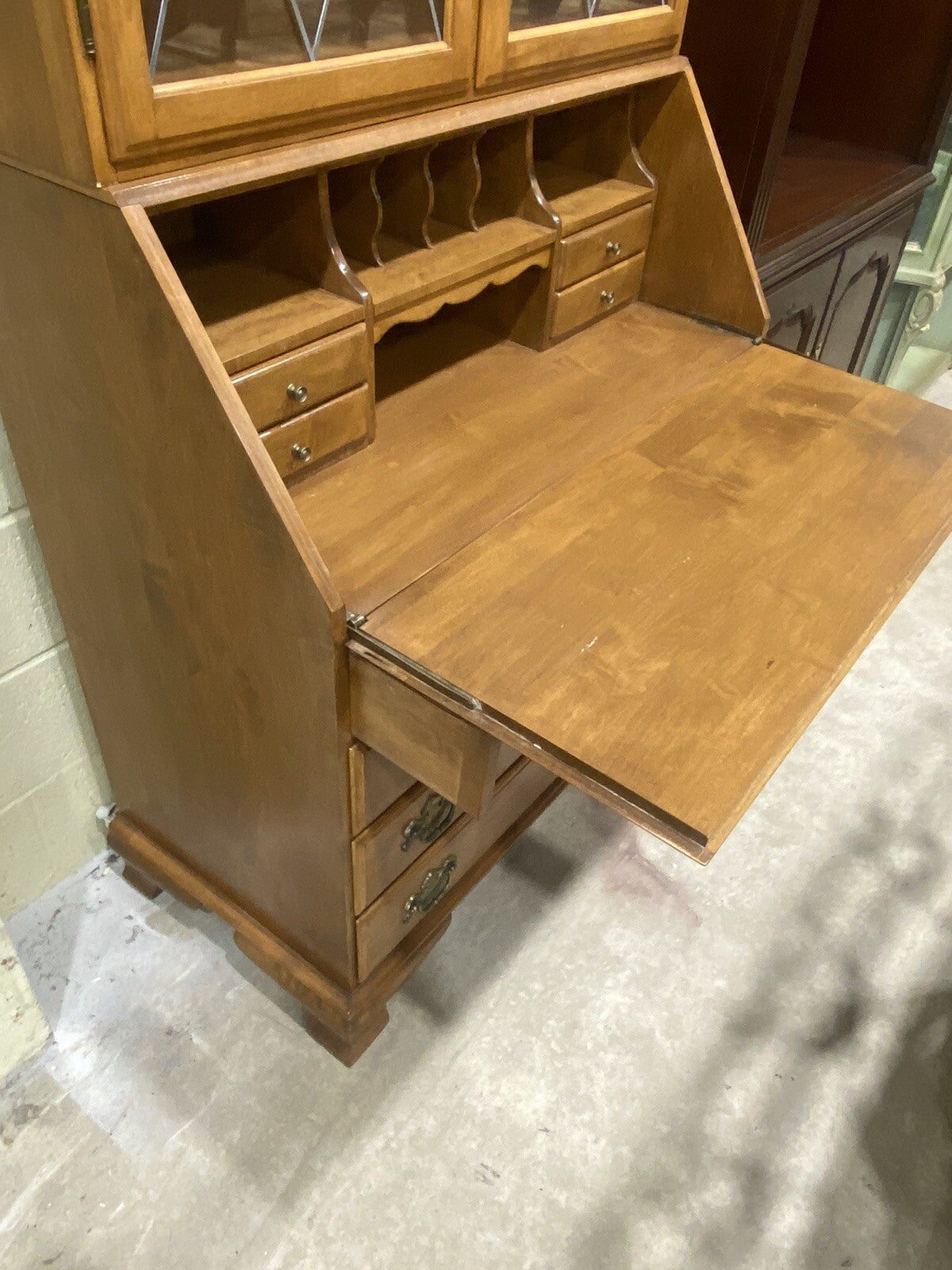 65682 Ethan Allen Secretary Desk with Bookcase Top