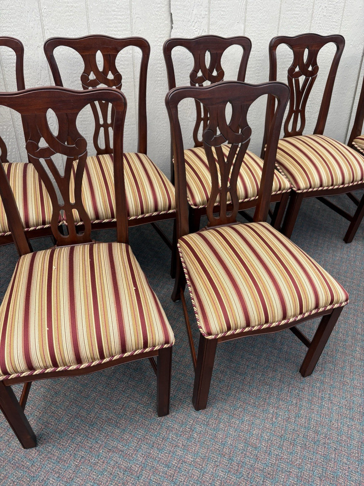 66986 Set of 10 DAVIS Furniture Mahogany Dining Chairs Chair s