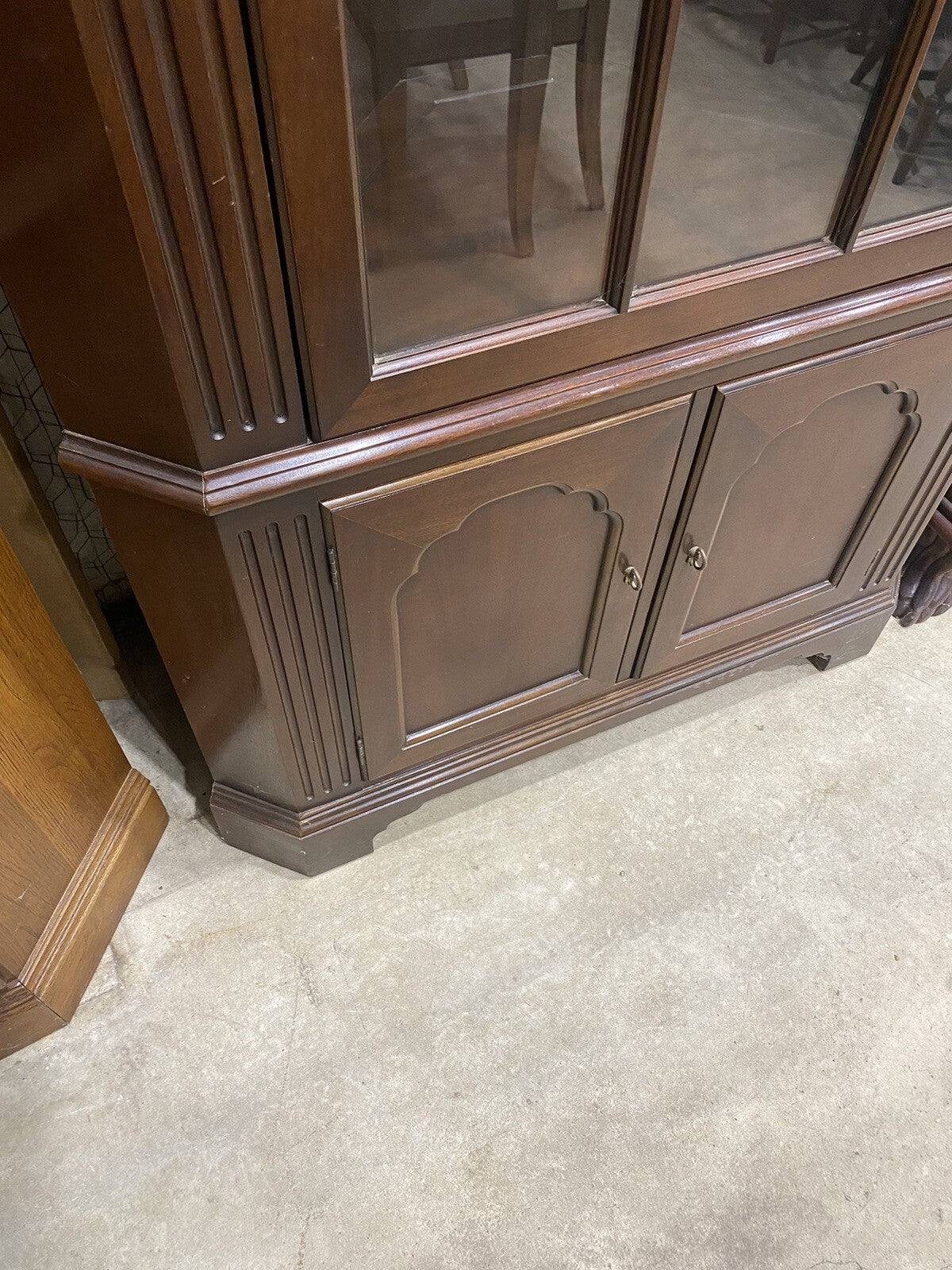 65051 Custom Hand Made Mahogany Corner China Cabinet Curio