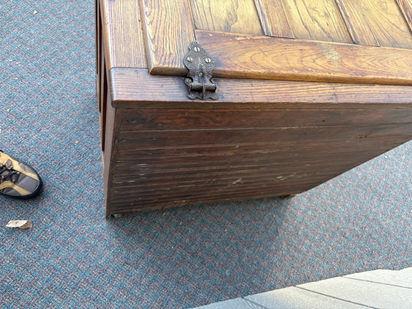 67160 Antique  BAMBERGER Victorian Oak Ice Box Refrigerator with Lift Top