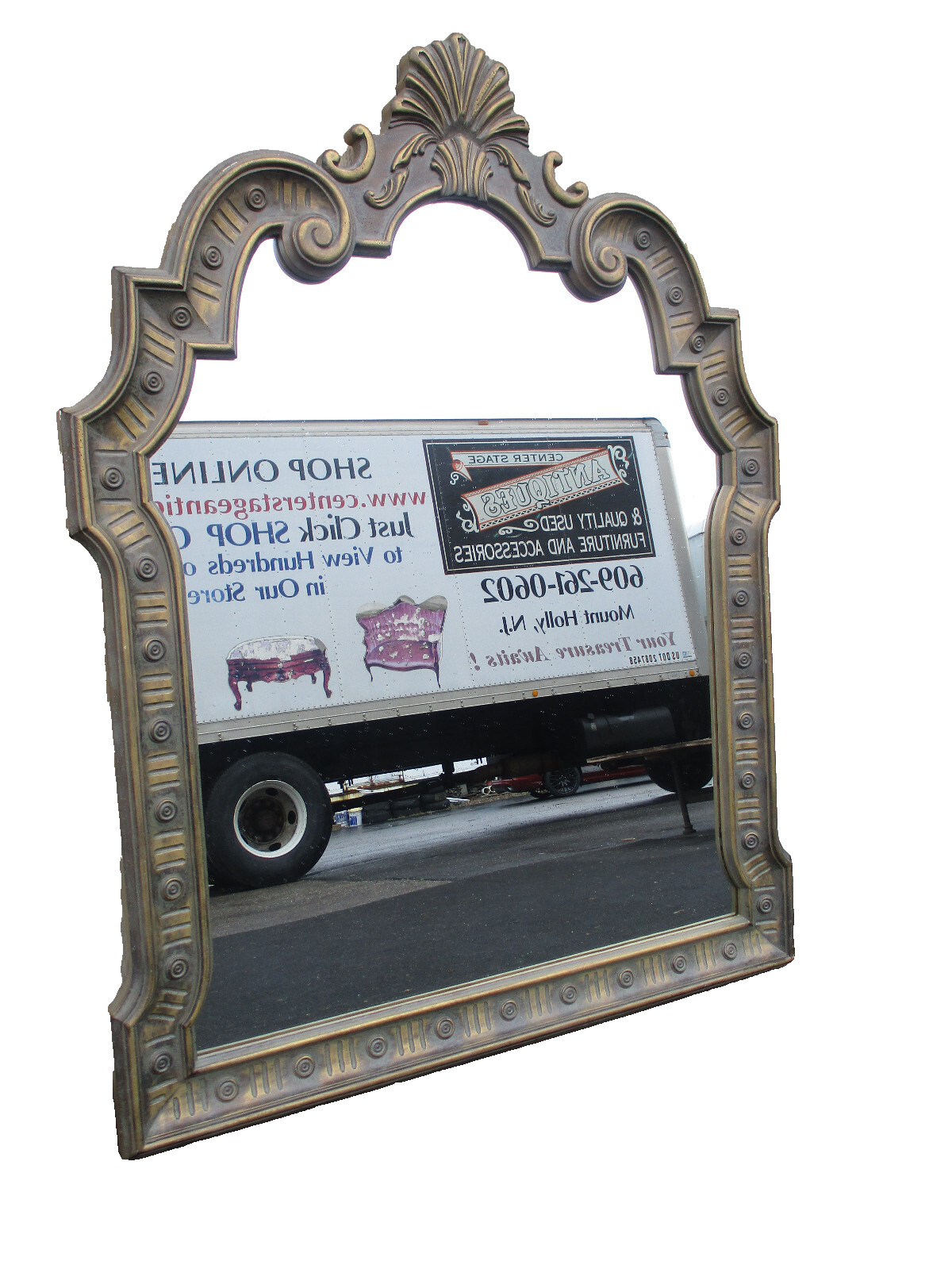 64126 LARGE Shell Carved Wall or Floor Mirror 38x58