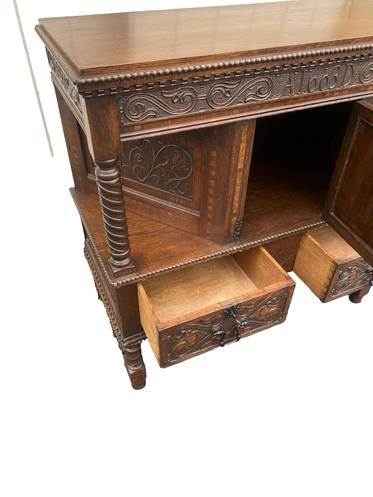 66495 Custom Hand Made Oak Cabinet Sideboard Server Chest