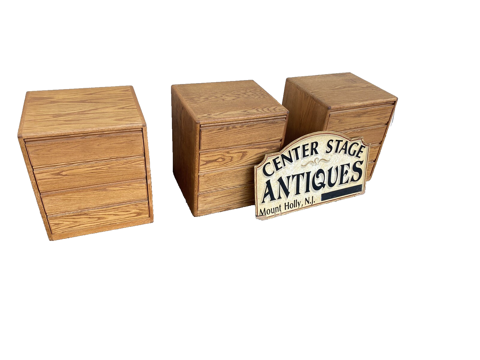 66261   PAIR   Oak 4 Drawer File Cabinets