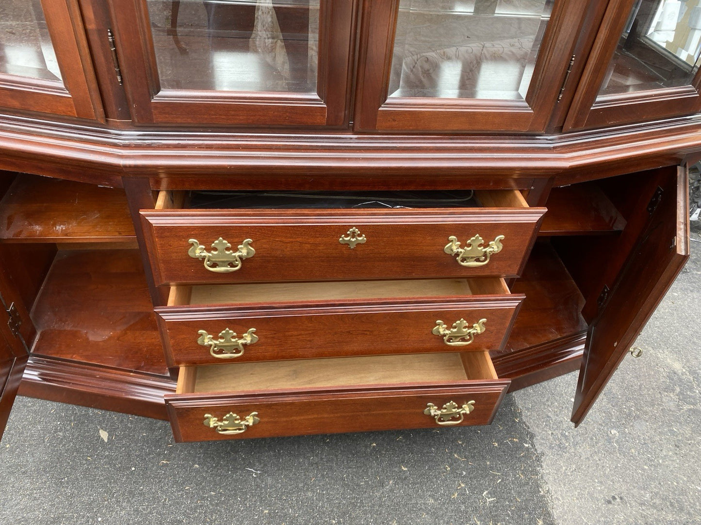 66603   Cherry SUMTER Furniture  2 pc. China Cabinet Curio Breakfront