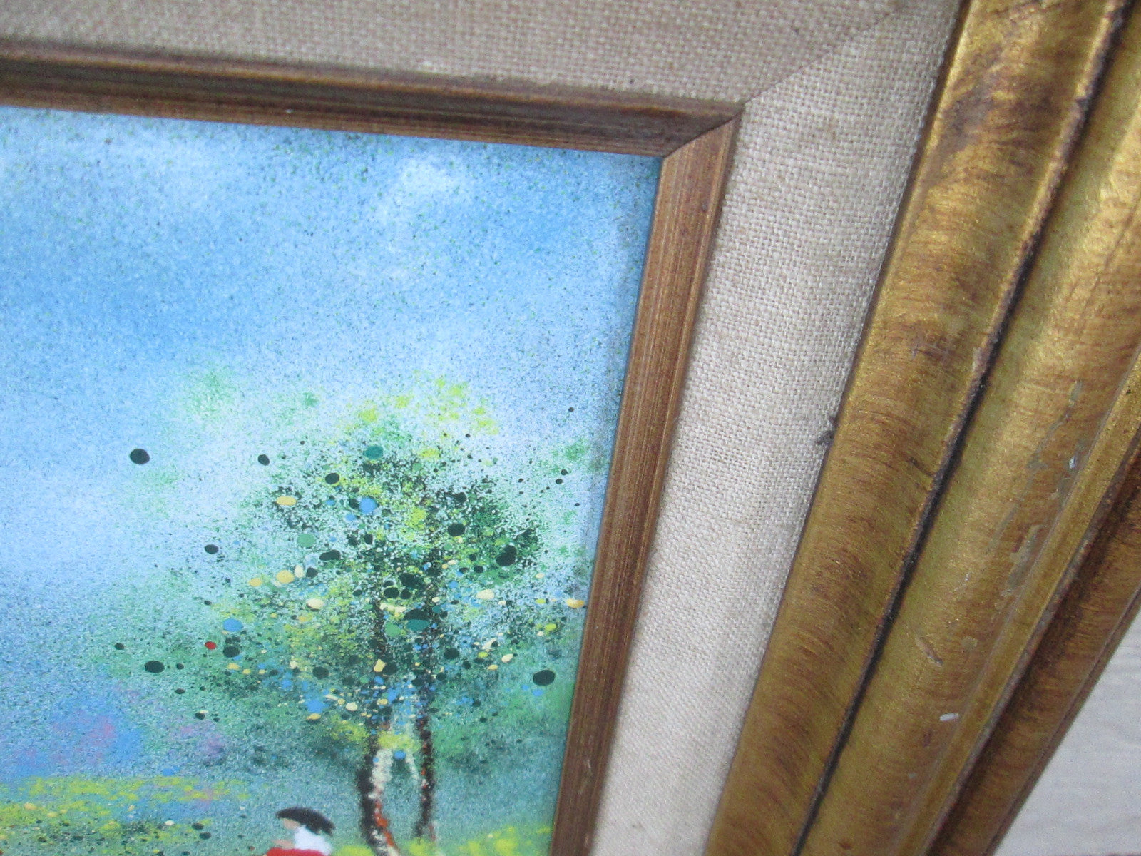 COL YS:    Oil Painting  on Porcelain In Wood Picture frame MOSES ?