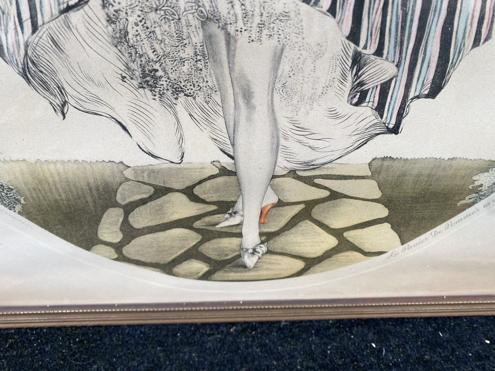 65135 Old ICART Print LE PANIER DE FOMMES Morris Bender INC