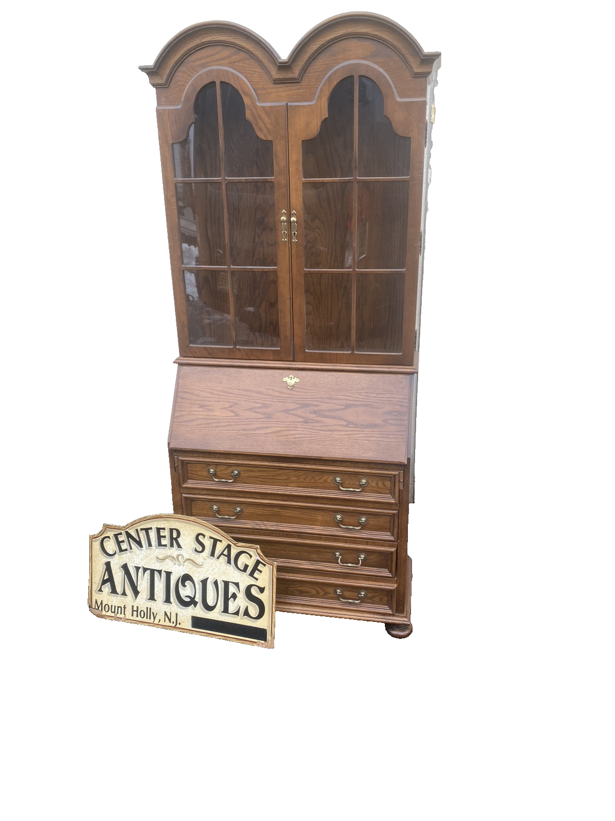 66335   JASPER Oak Secretary Desk with Bookcase Top