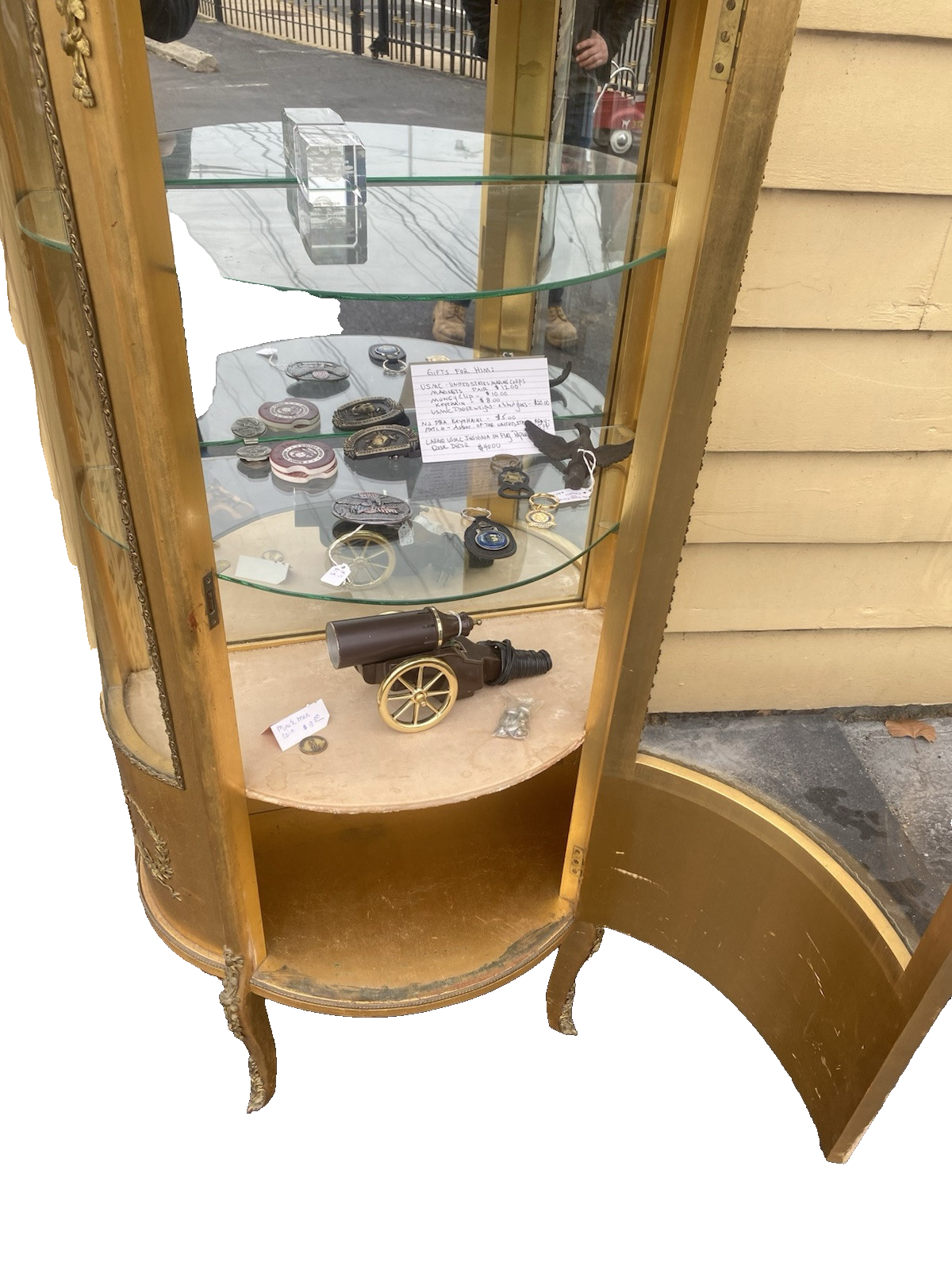 62863 Gold Decorator Bow Glass Curio  China Cabinet