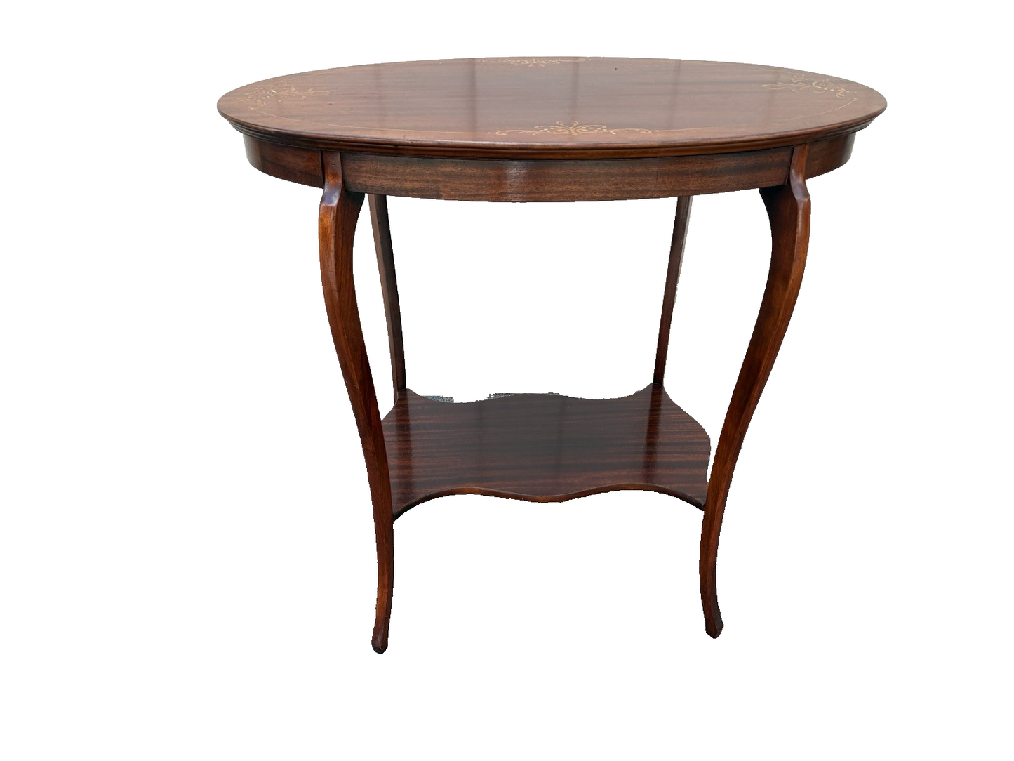 66976 Oval Mother of Pearl Inlaid Lamp Table Stand