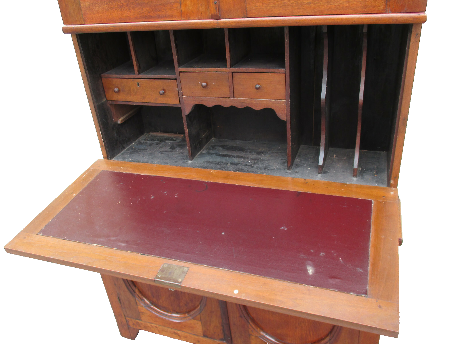 62385   Antique Victorian 2 pc Secretary Desk w/ Bookcase Top