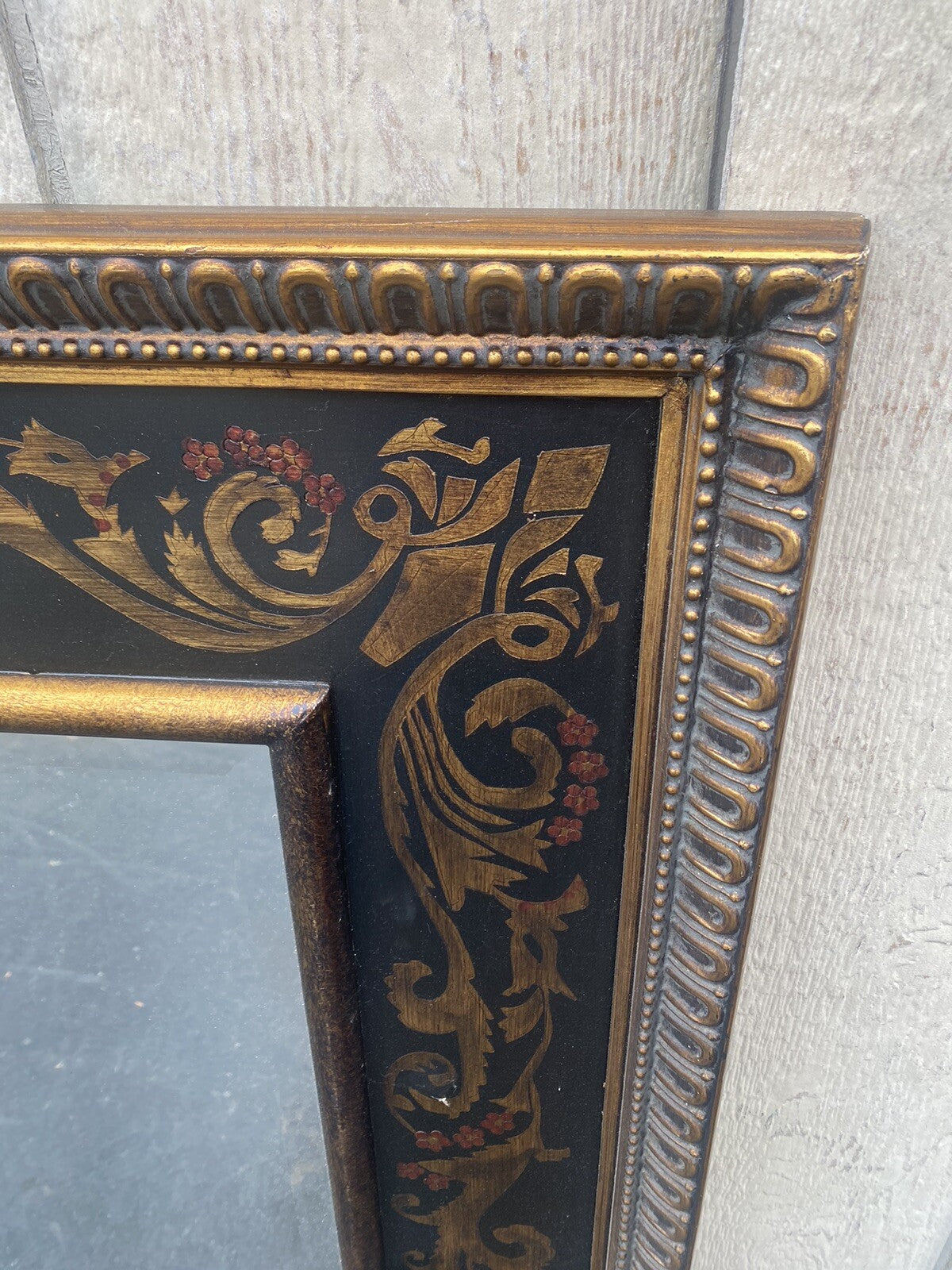65464 Decorator Ebony Accent Mirror in Fancy Picture Frame