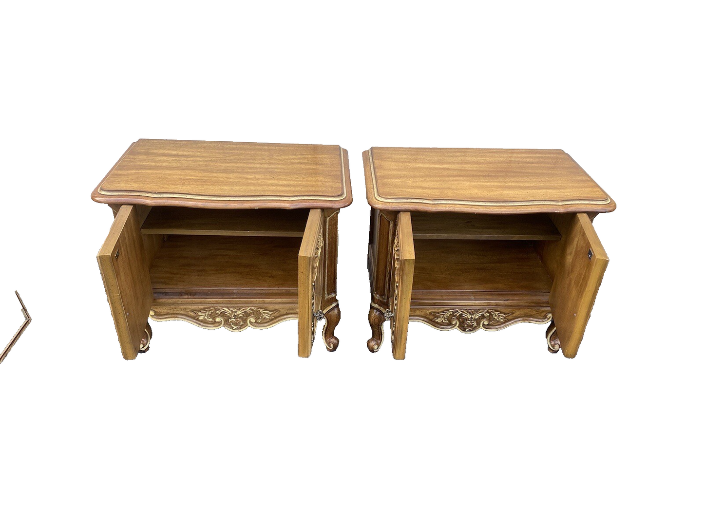 64496  Pair French Country 2 Door Nightstands