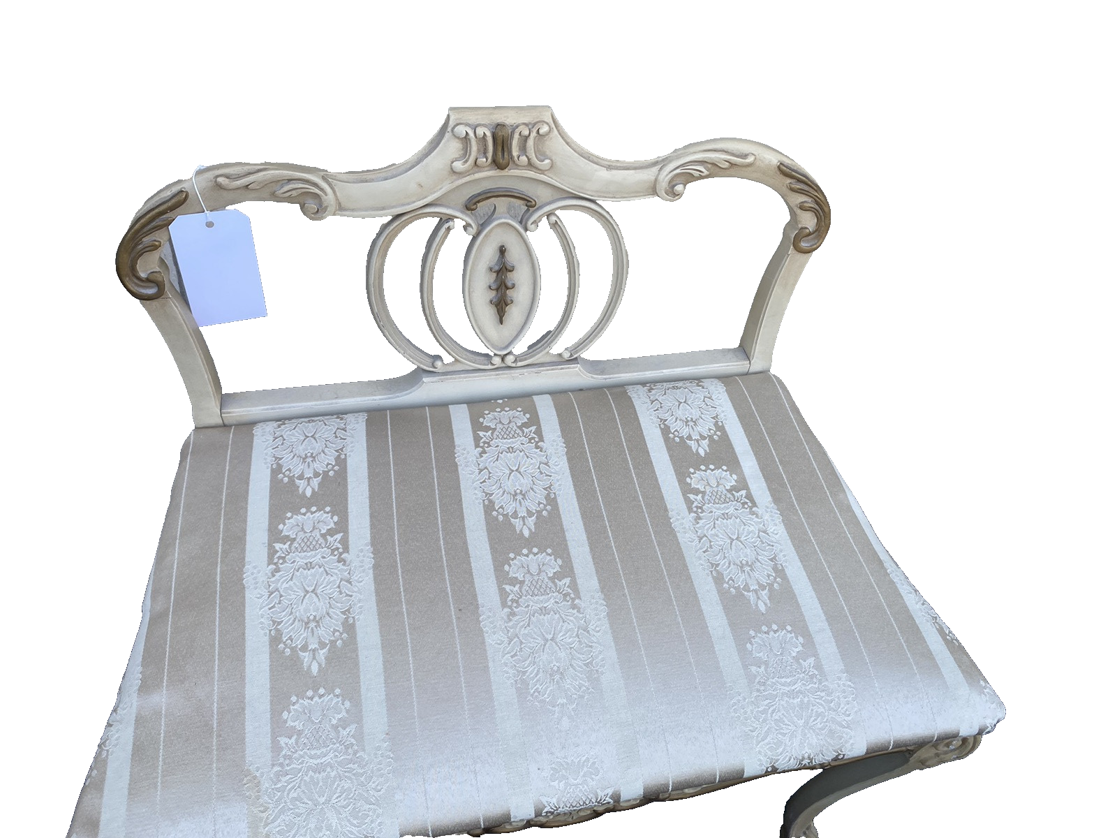 66296 Decorator White Vanity Bench Stool