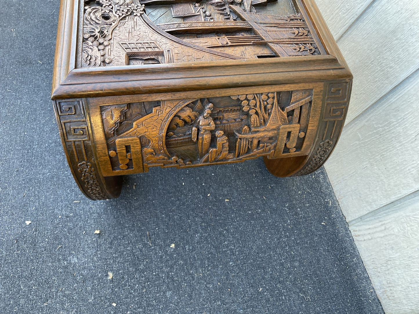66349 Oriental Hand Carved Coffee Table Stand w/ drawer