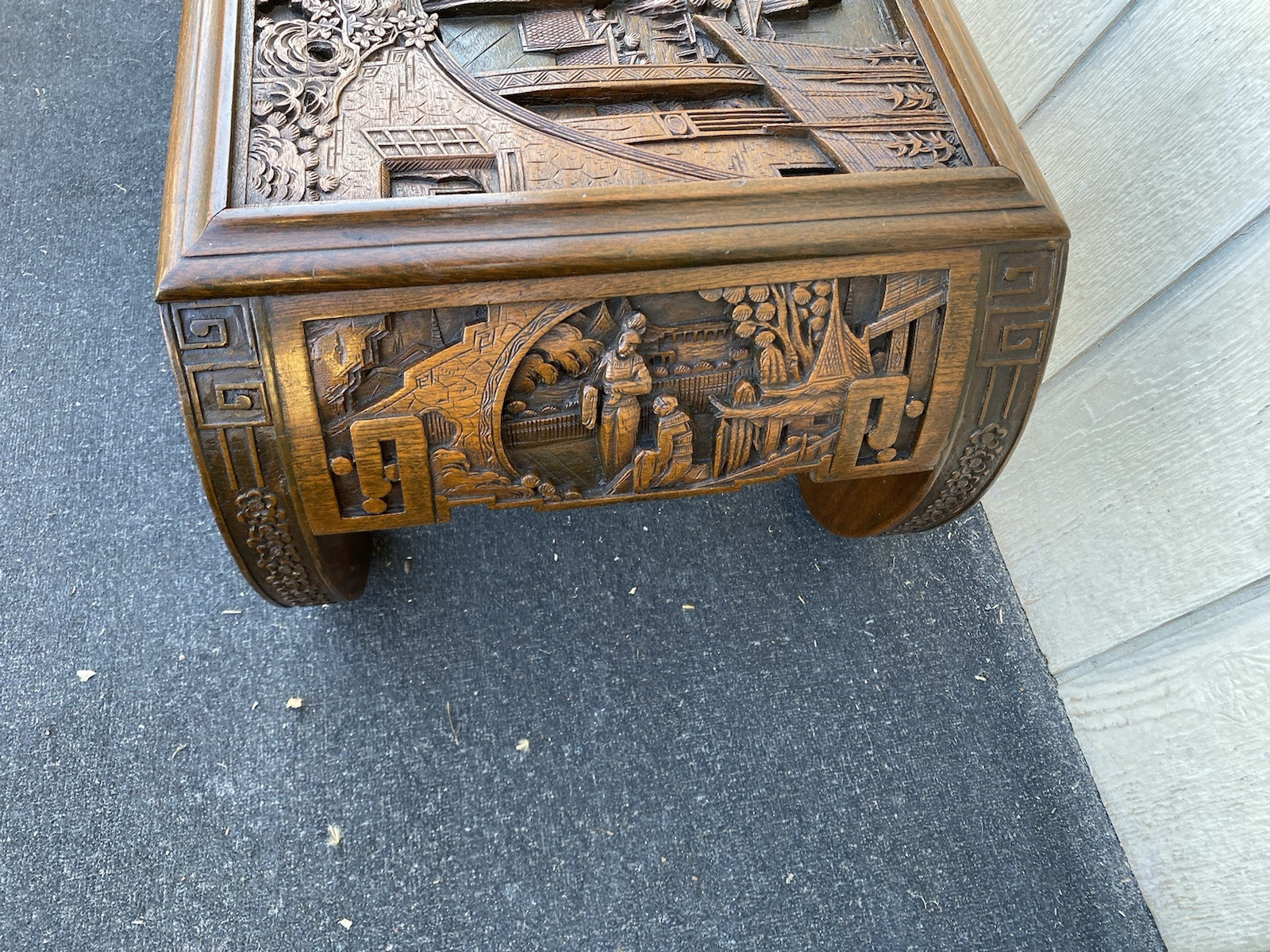 66349 Oriental Hand Carved Coffee Table Stand w/ drawer