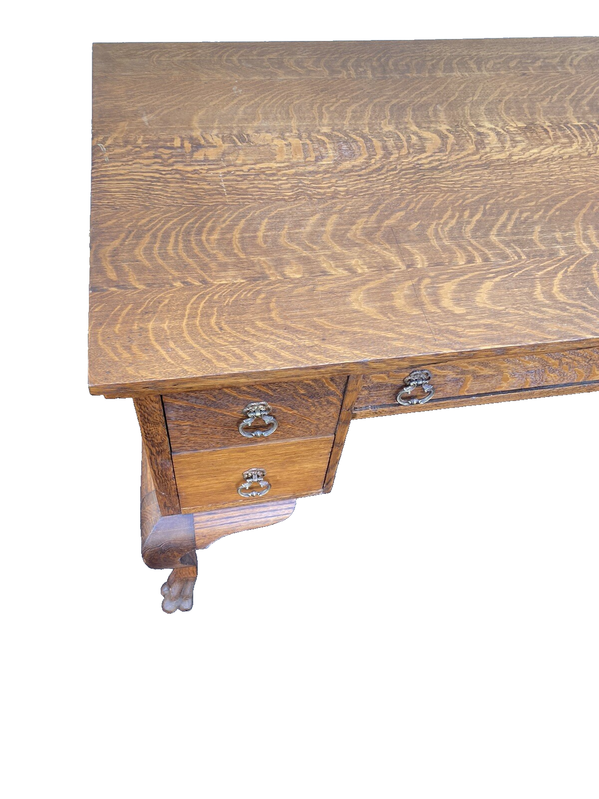 66276 Antique Victorian Oak Partners Desk