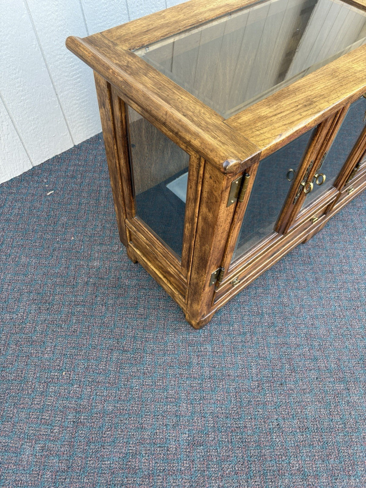 67112 American Furniture Credenza Curio with Shelf and Lights