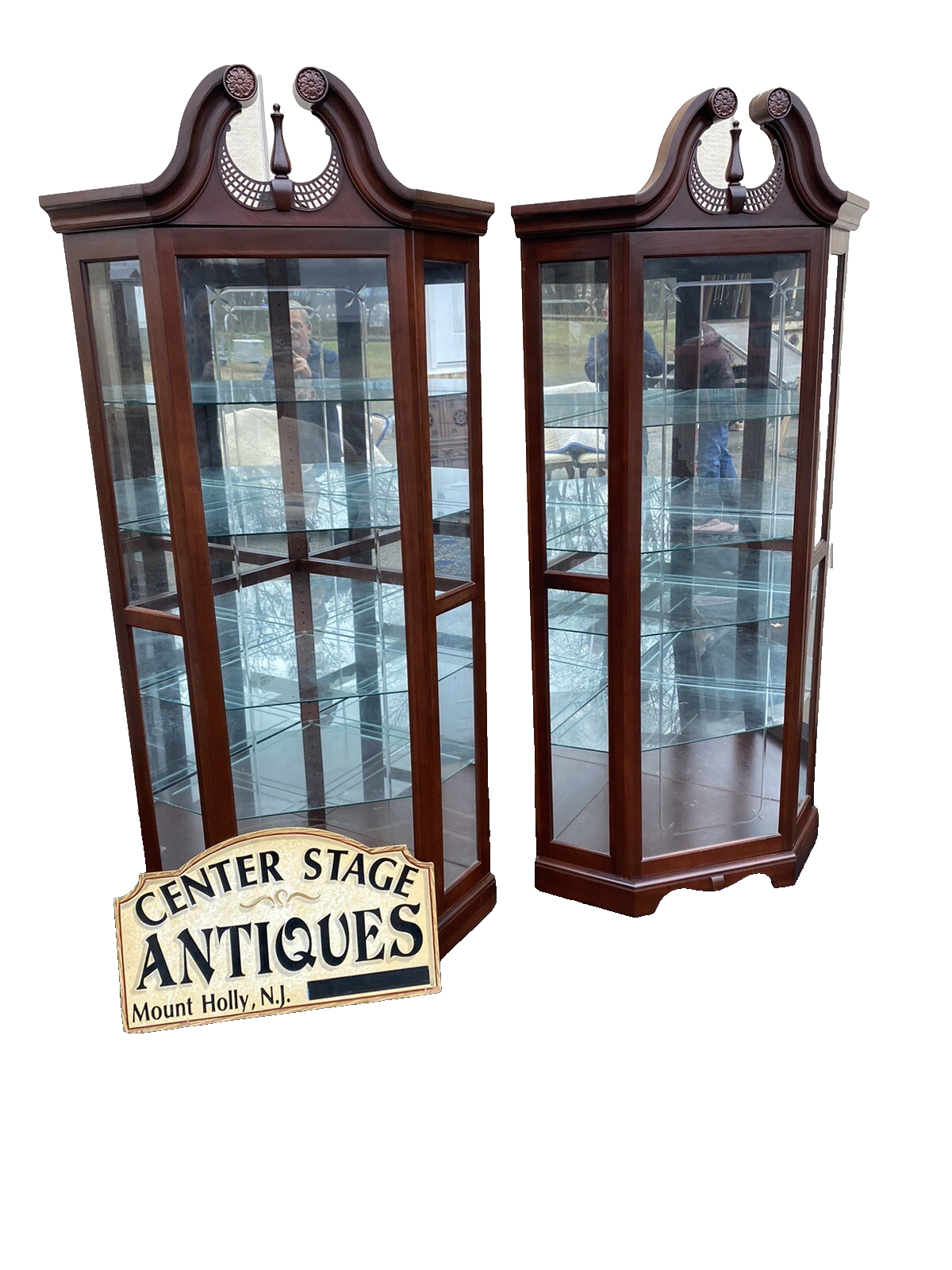 65092     Reinisch Furniture Mahogany Corner China Sliding Front Door   (BN 04)