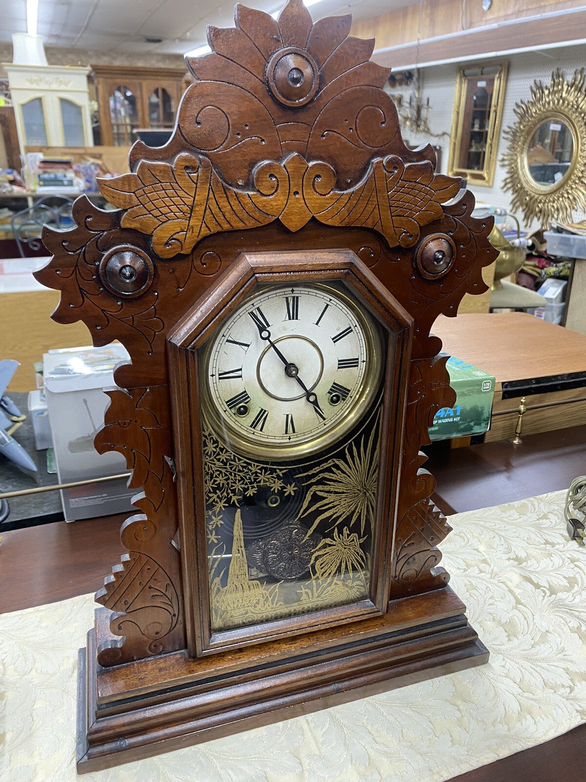 65757 Antique Ingraham  Victorian Mantle Clock