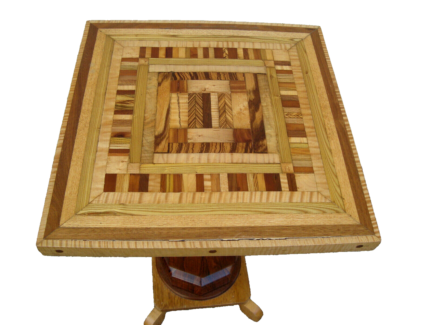 59959 Inlaid Rosewood and Maple Plant Pedestal Table Stand