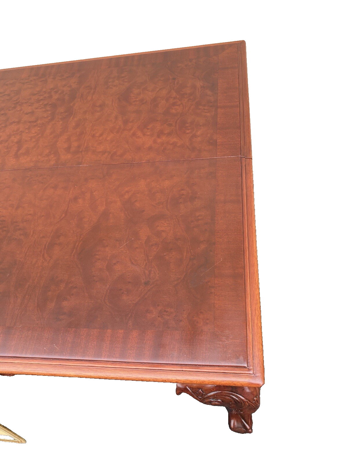 64531 Banded Mahogany  Ball And Claw Foot Carved Flip Top Game ? Dining  Table