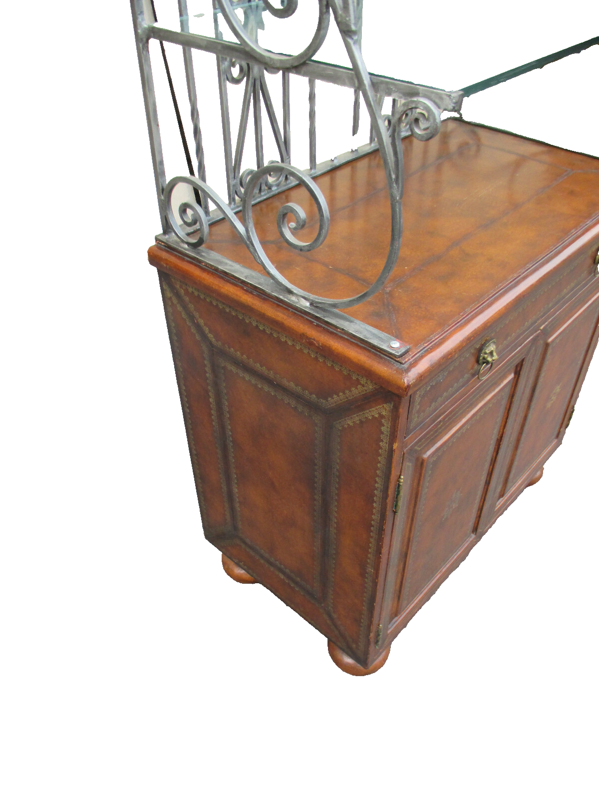 63008 Wrought Iron Bakers Rack Kitchen Cabinet Curio Etergie