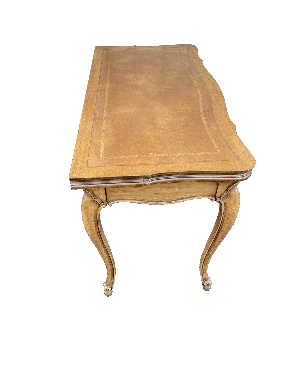 66283  French Country Leather Top Game Table Dining Table
