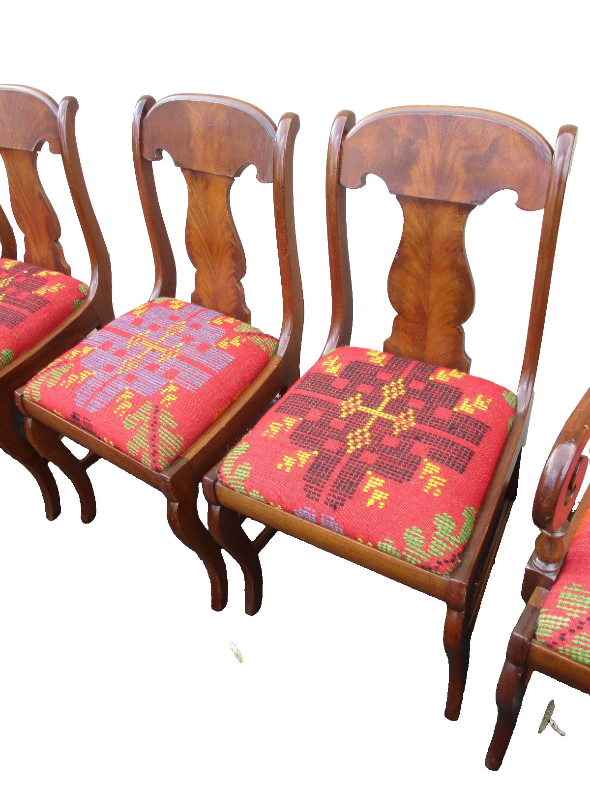 64103  Set 5 Antique Mahogany Dining Chairs Chair s