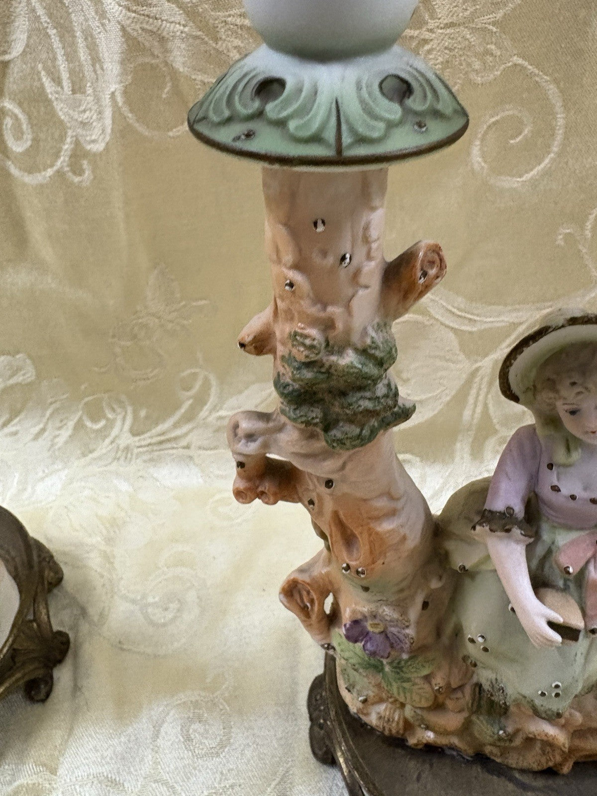 COL 01:       Pair Bisque Candelabra Figures
