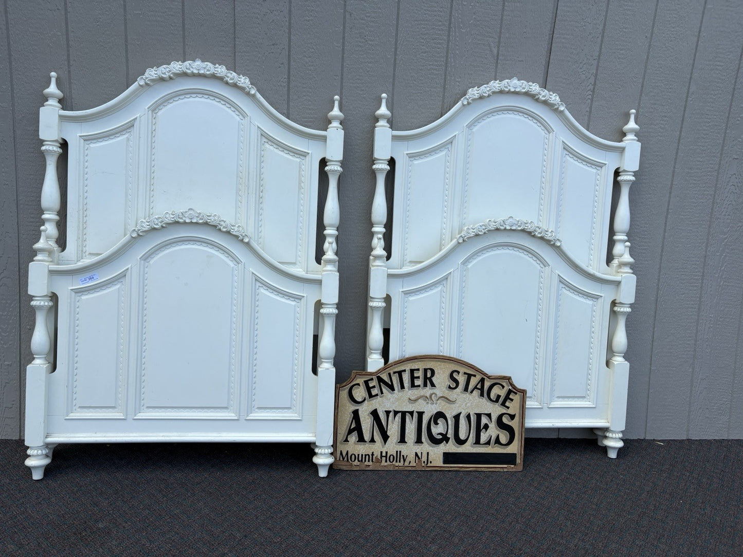 66996 Pair Twin Size Modern Bed s with Factory Finish