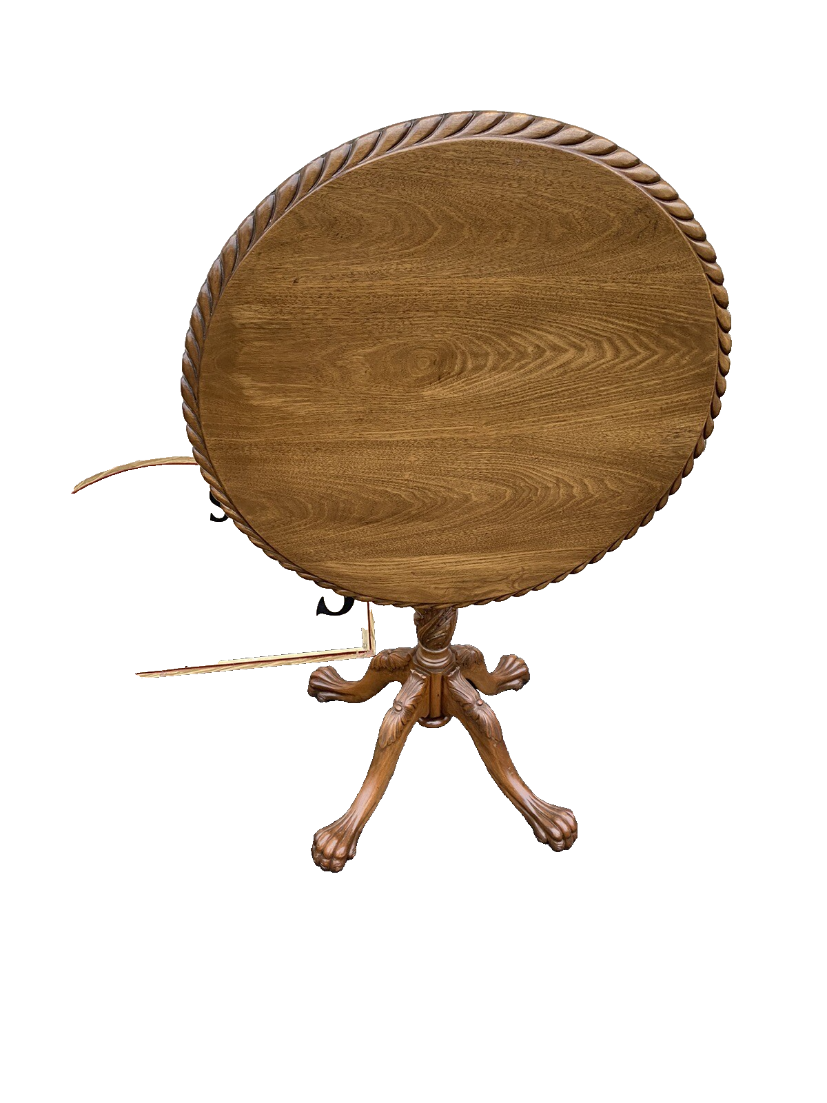 65053   Solid Mahogany Custom Hand Carved Tilt Top Lamp Table Stand