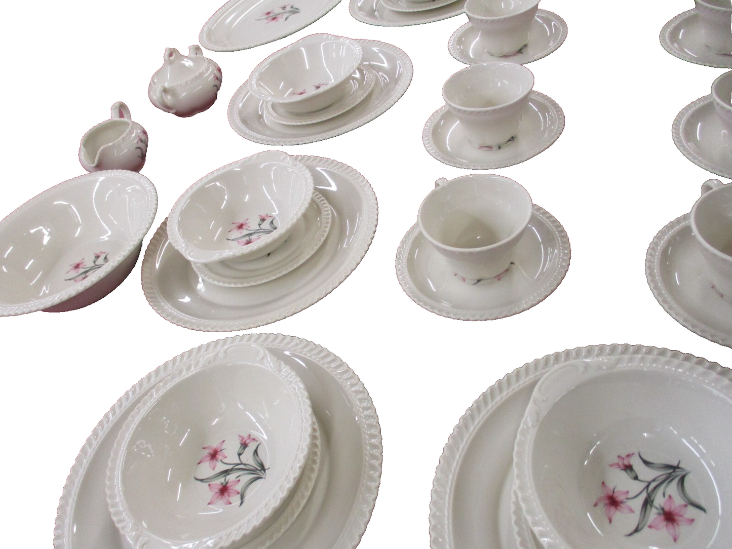 COL  08  WW:       Sevice for 6  Harker Ceramic set  of dishes DINNERWARE