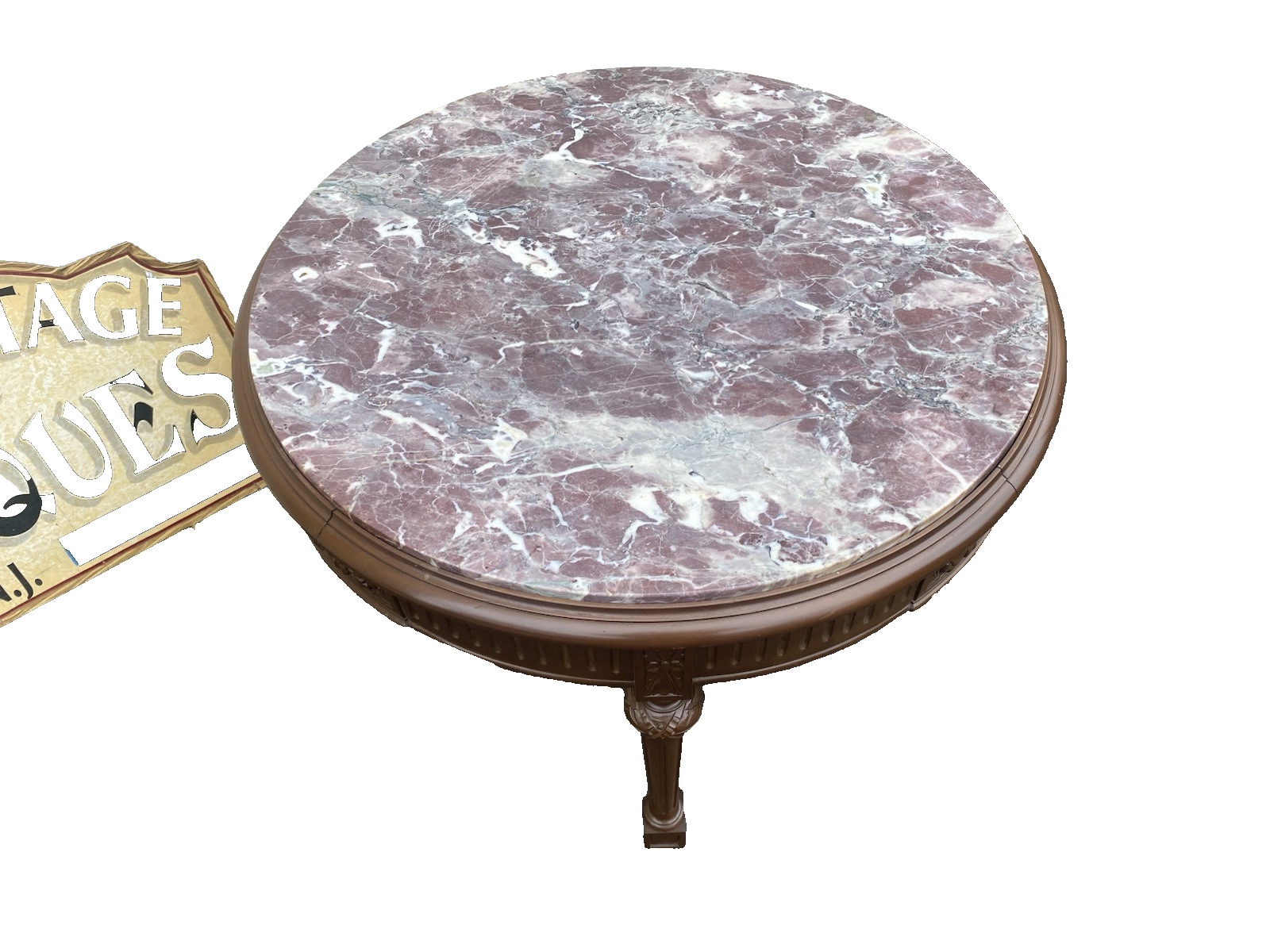 66369 Round Marble Top Coffee Table Stand