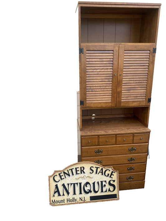 65542 Ethan Allen Cabinet with Bookcase top