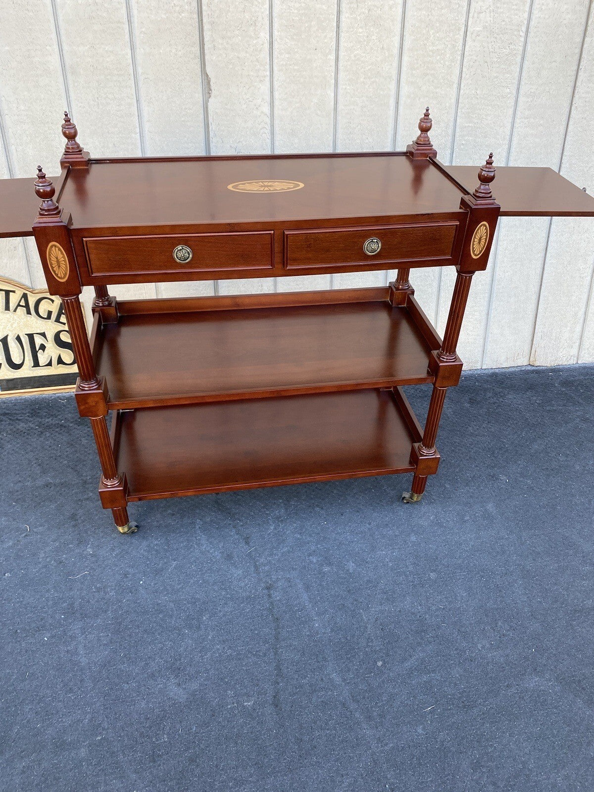 64899   Inlaid BOMBAY Mahogany Sideboard Server Cabinet