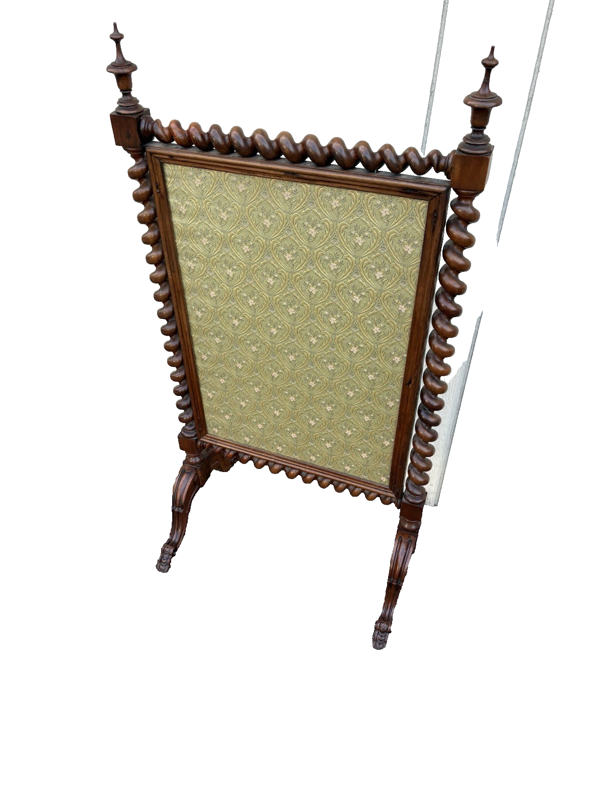 66905   Antique Victorian 2 Sided Walnut Fireplace Mantle Screen