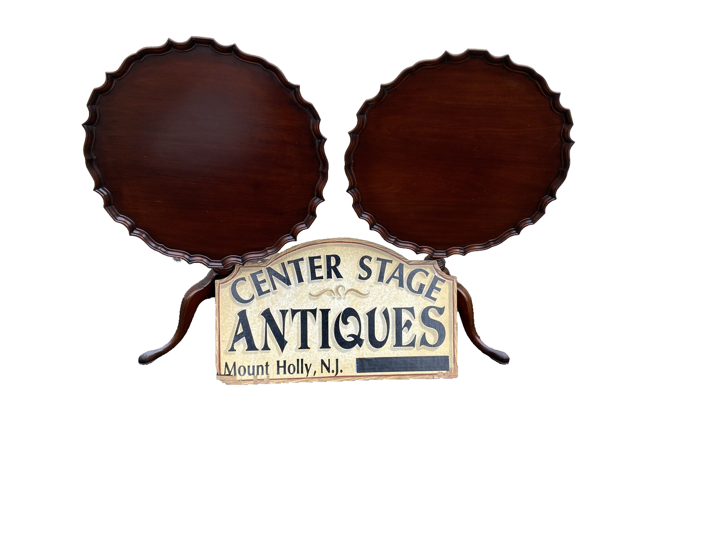 66324 CHARAK Furniture PAIR Mahogany Tilt Top Lamp Table Stand s